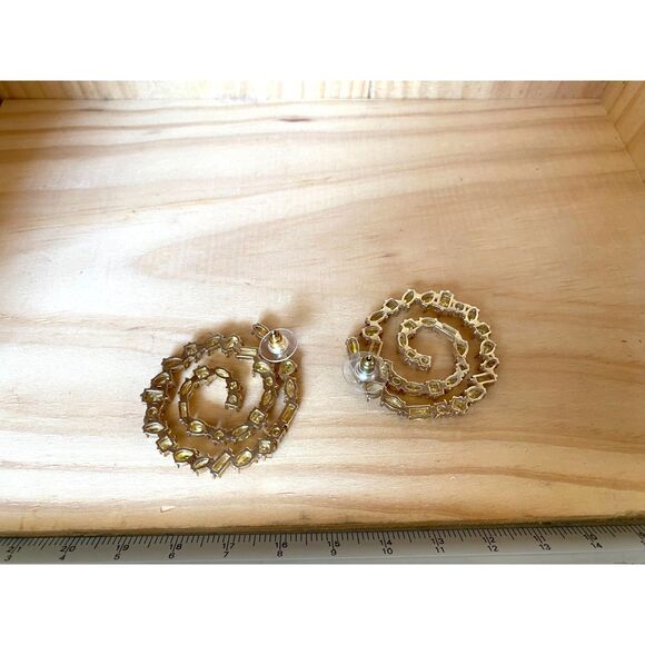 Nickho Rey Heidi Champagne Canary Yellow Gold Crystal Earrings 14K Gold Vermeil - Picture 5 of 11